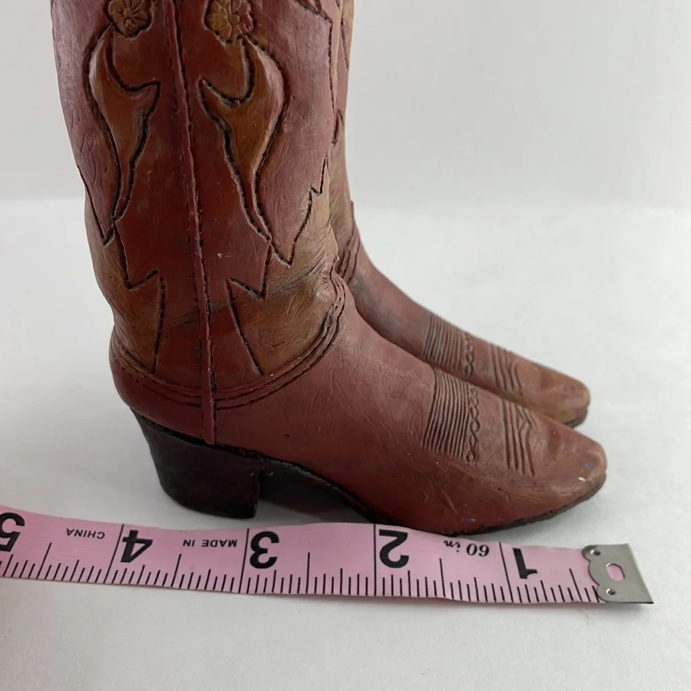 Mini Glass Ceramic Cowboy Boot Pen Holder Western Cowboy Decor - Picture 3 of 14